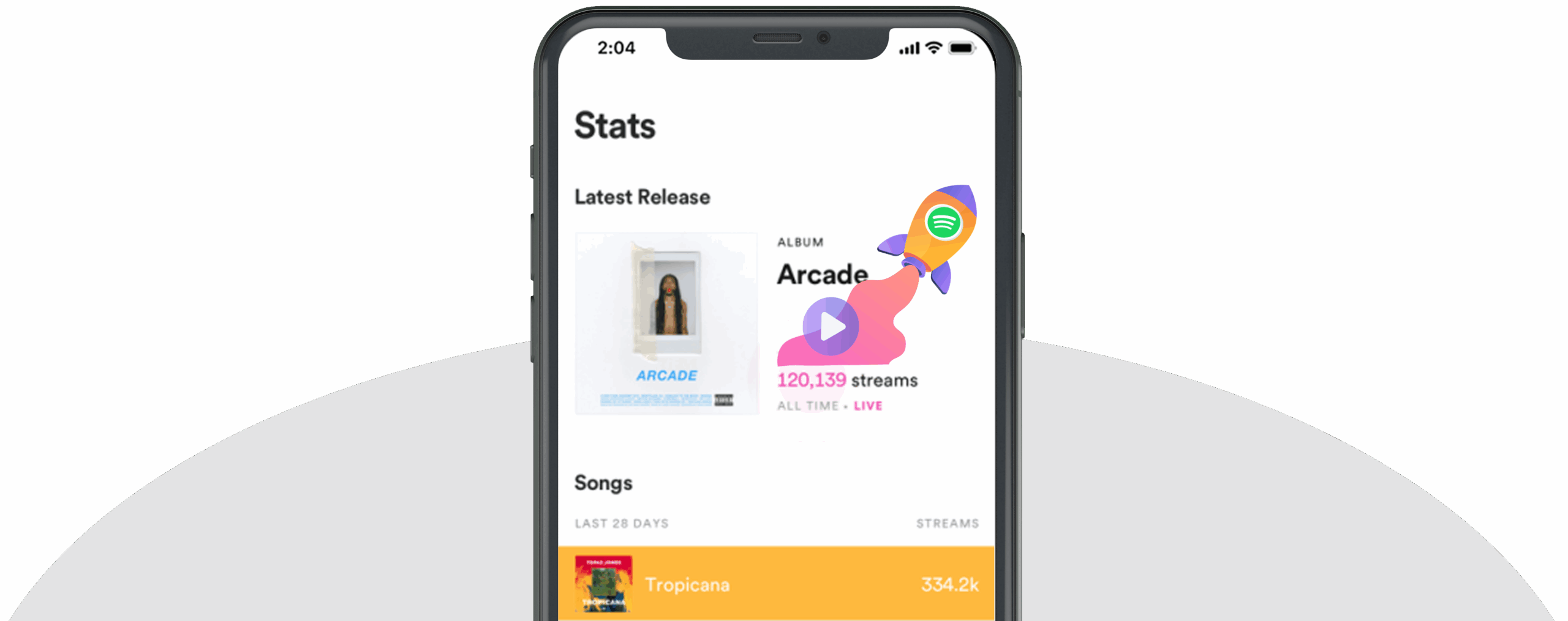 Illustration de l'achat de streams spotify en ligne pour une croissance numérique.