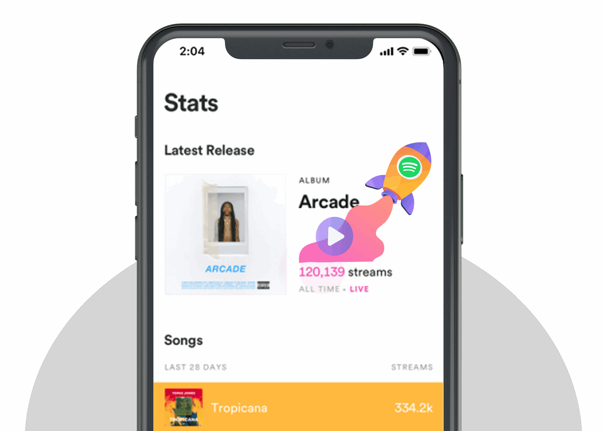 Illustration de l'achat de streams spotify en ligne pour une croissance numérique.